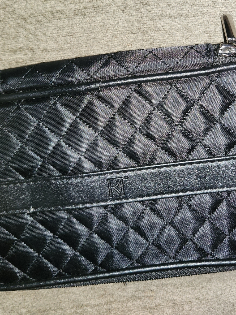 Real Techniques Black Quilted Makeup Bag Cosmetic Case